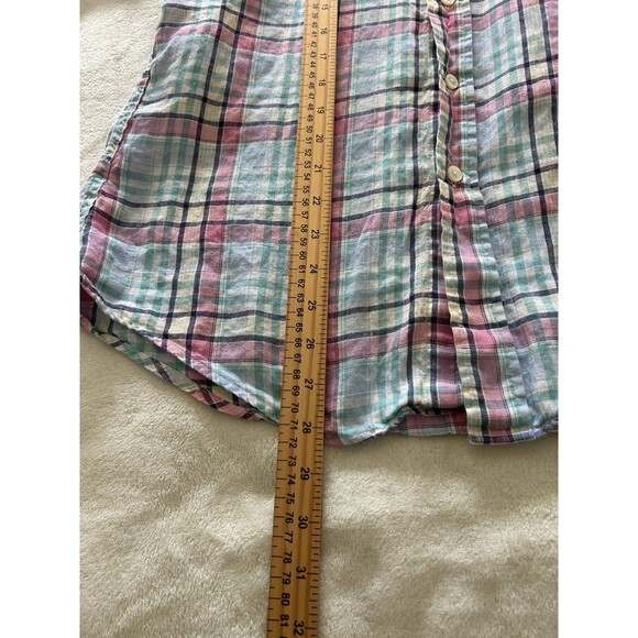 Brooks Brothers Mens Medium All Irish Linen Button Down Shirt Pastel Plaid - Picture 6 of 12